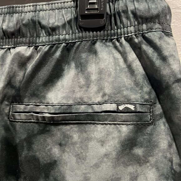 ☀️🏝️ Y2K BILLABONG Black/Gray Tie-Dye Boardshorts Swim Trunks Men Sz Medium -EU - Picture 7 of 8